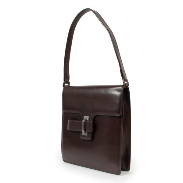 Delvaux Brown Leather Top Handle Bag