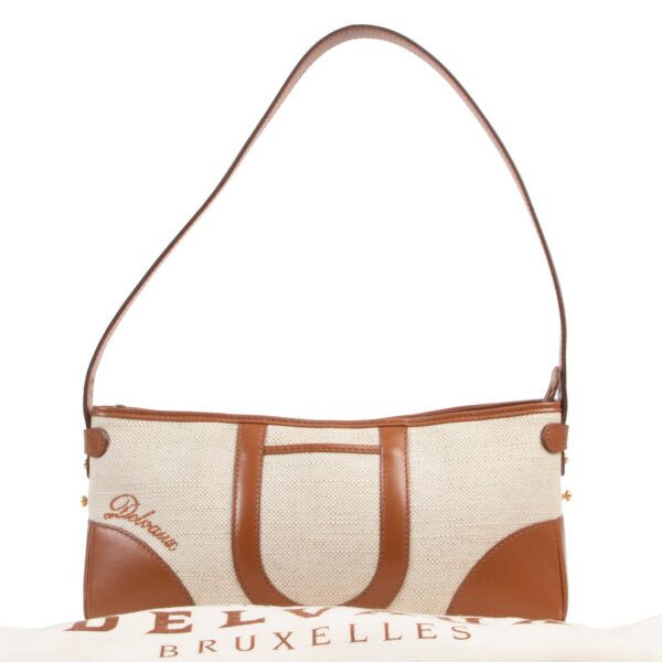 Delvaux Beige and Camel Shoulder Bag