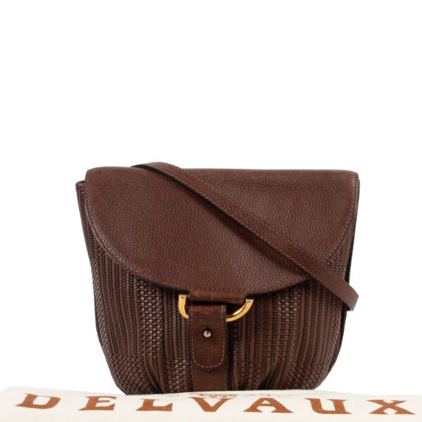 Delvaux Listrac PM Toile De Cuir Crossbody Bag