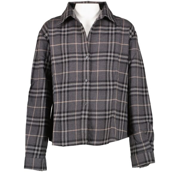 Burberry London Grey Check Wool Shirt