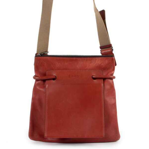Deux De Delvaux Red Leather Crossbody Bag