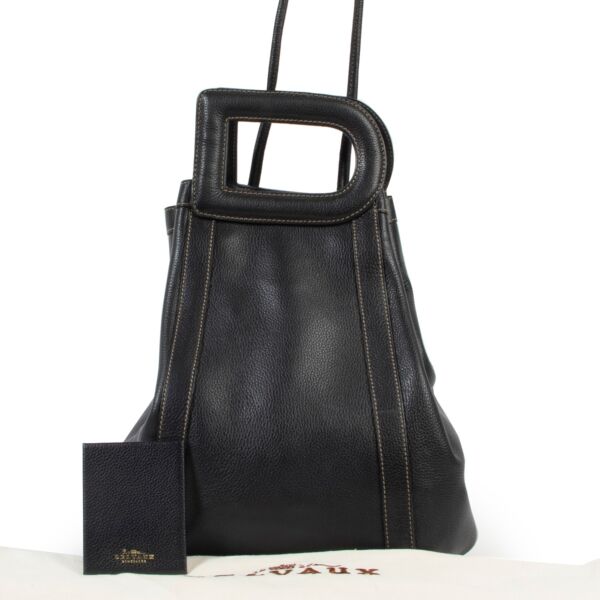 Delvaux Black Leather Punch Shoulder Bag
