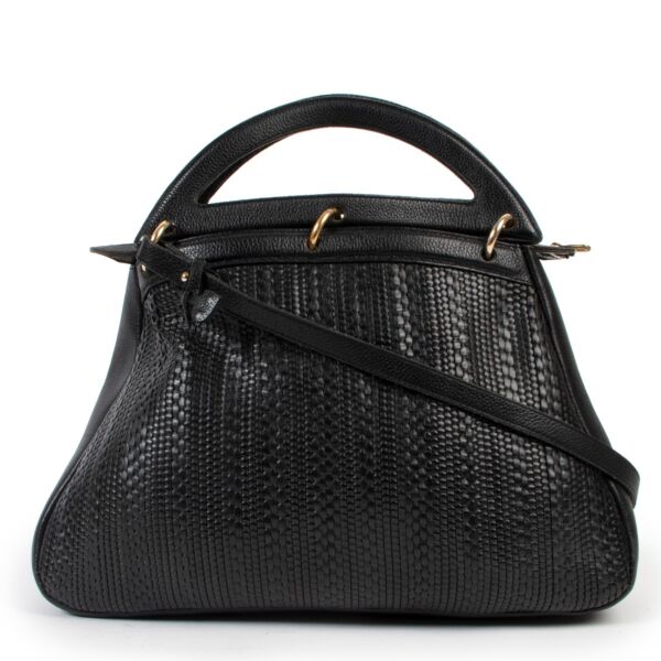 Delvaux Blue Toile De Cuir Shoulder Bag