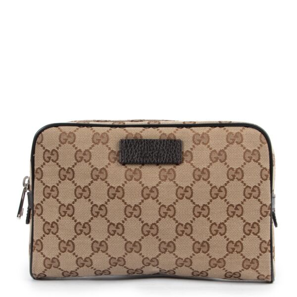 Shop safe online 100% authentic second hand Gucci Monogram Canvas Belt Bag in very good condition at the right price at Labellov in Antwerp.