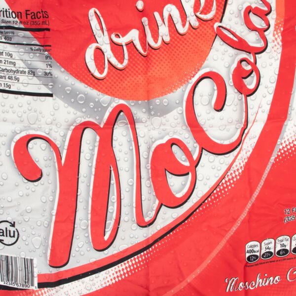 Moschino Resort 2015 MoCola Drink Printed Chiffon Silk Scarf