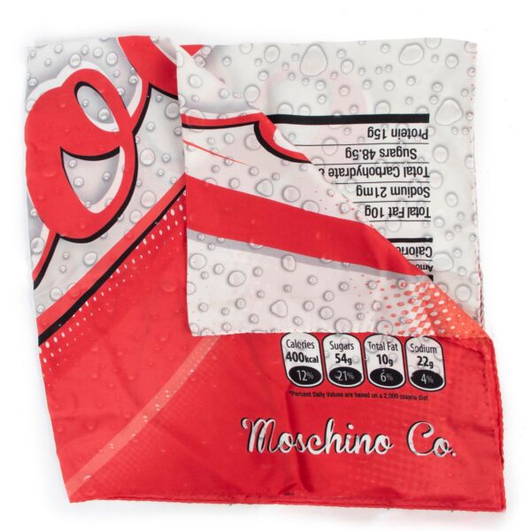 Moschino Resort 2015 MoCola Drink Printed Chiffon Silk Scarf