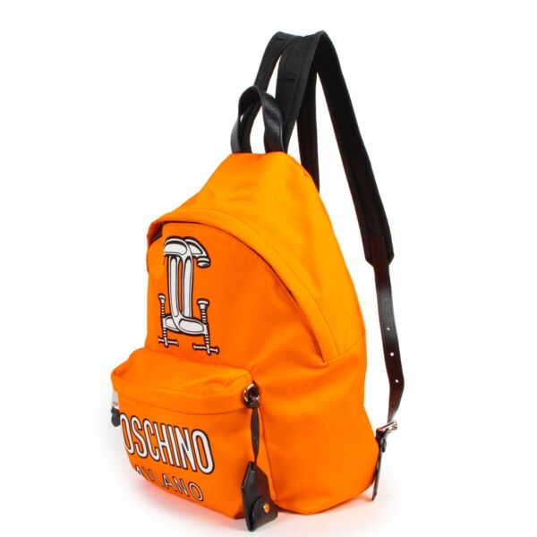 Moschino Neon Orange Nylon Backpack