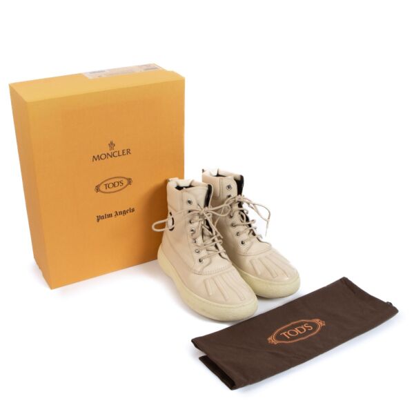 Moncler Genius x Tod's x Palm Angels Cream Leather Boots - size 38