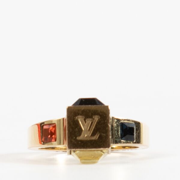 Louis Vuitton Gold-Toned Gambling Ring - size M