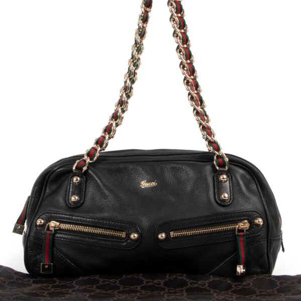 Gucci Black Capri Web Shoulder Bag