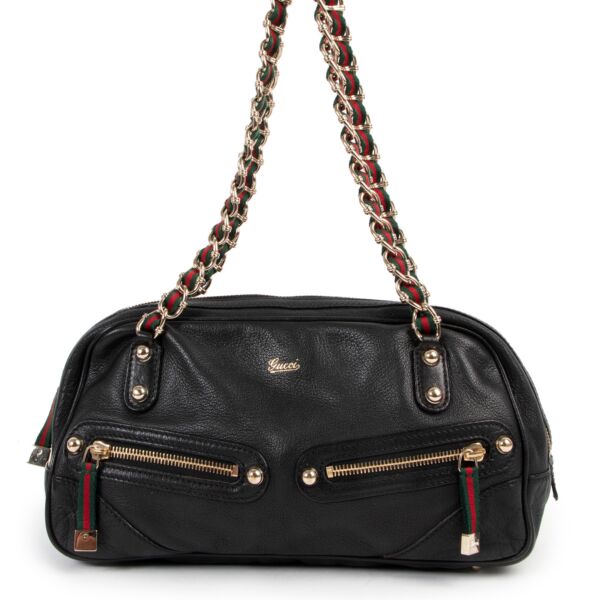 Gucci Black Capri Web Shoulder Bag