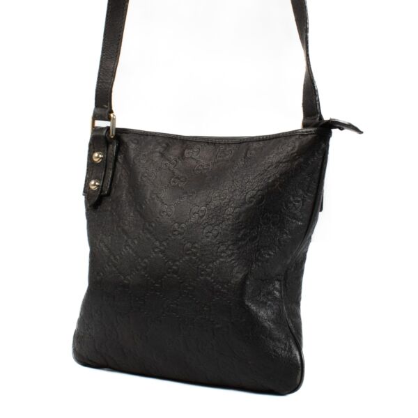 Gucci Black Guccissima Messenger Bag