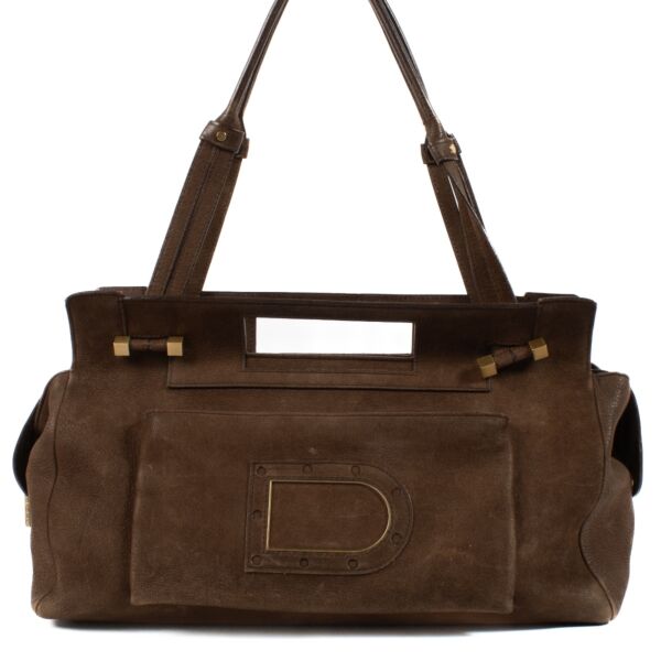 Buy authentic second hand Delvaux Cafe Buffle Nubuck Benjamin GM at Labellov.com