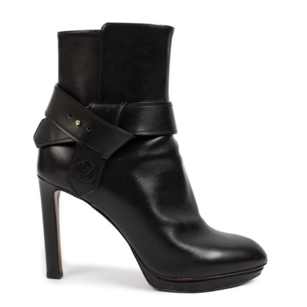 shop 100% authentic second hand Louis Vuitton Black Belted Ankle Boots - Size 39 on Labellov.com
