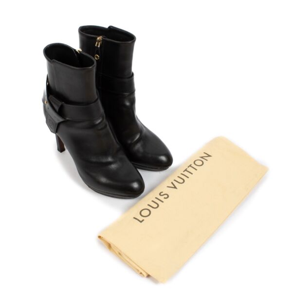 Louis Vuitton Black Belted Ankle Boots - Size 39