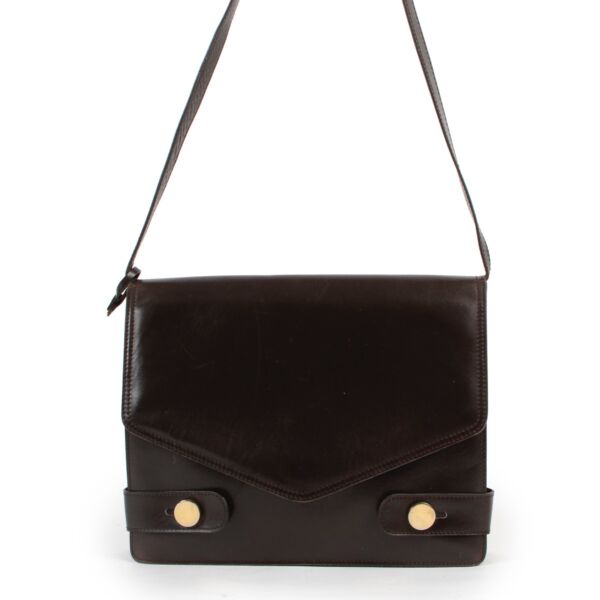 Shop safe online 100% authentic second hand Delvaux Dark Brown Shoulder Bag in very good condition at Labellov in Antwerp.