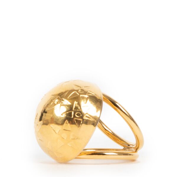 Celine Gold Star Sphere Scarf Ring