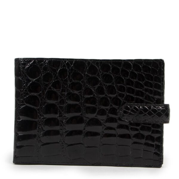 Delvaux Black Crocodile Wallet available  now at Labellov Luxury in Antwerp 