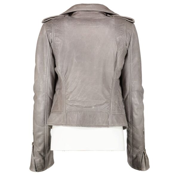 Balenciaga Grey Lambskin Biker Jacket - Size FR 38