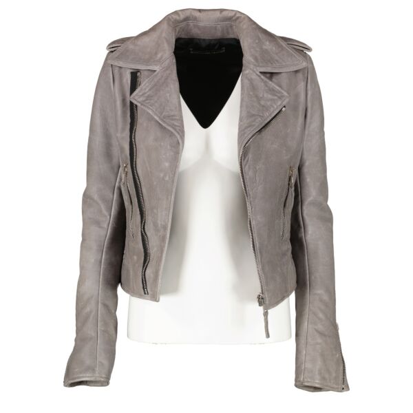 Balenciaga Grey Lambskin Biker Jacket