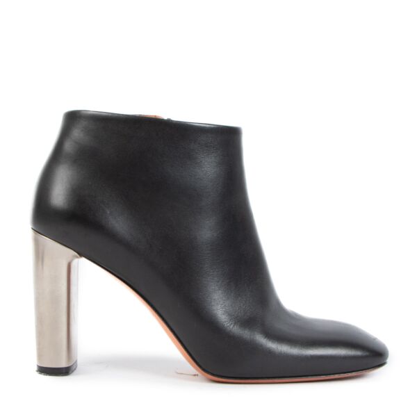 Celine Black Leather Bam Bam Ankle Boots