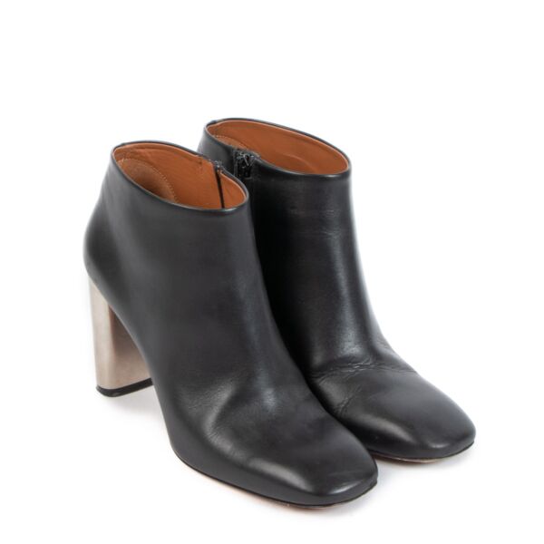Celine Black Leather Bam Bam Ankle Boots - size 38