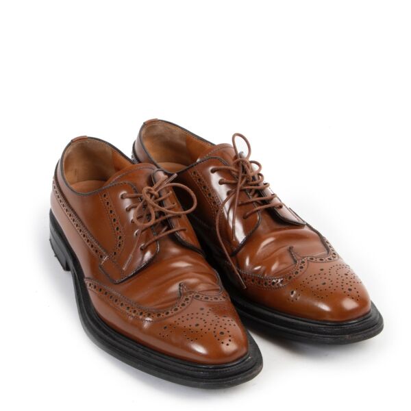 Church's Brown Oxford Brogue Lace-up Flats - Size 38