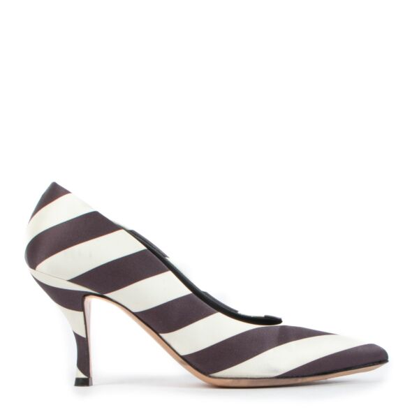 Dries Van Noten Striped Satin Pumps - Size 37 1/2