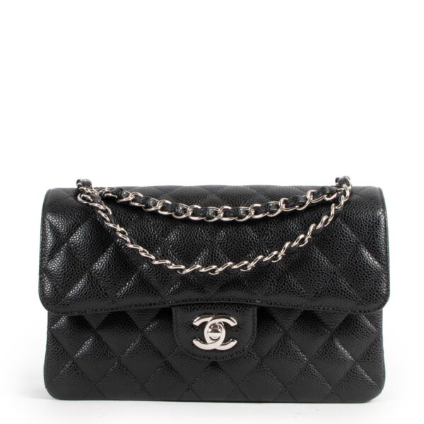 Chanel Black Caviar Leather Small Classic Flap Bag