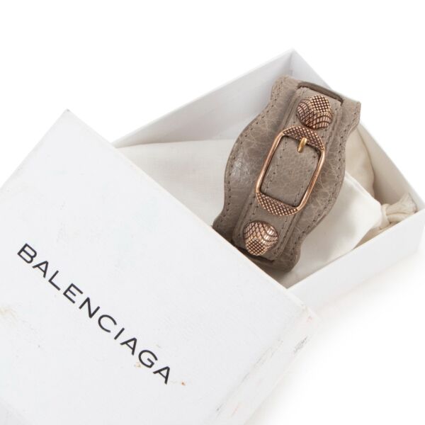 Balenciaga Gris Poivre Lambskin Giant City Bracelet