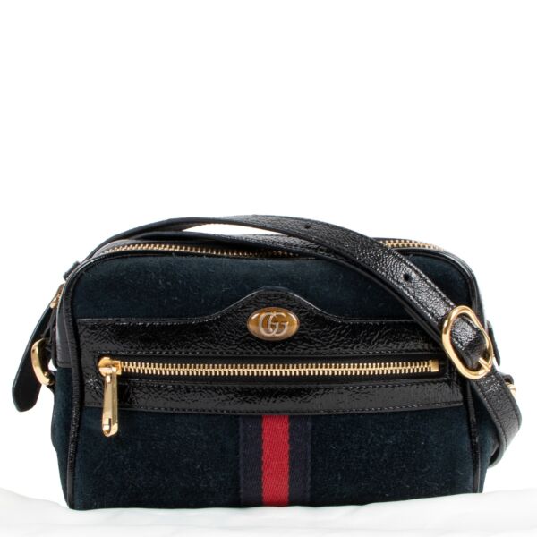 Gucci Ophidia Blue Suede Mini Crossbody Bag