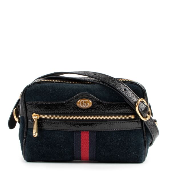 Gucci Ophidia Blue Suede Mini Crossbody Bag