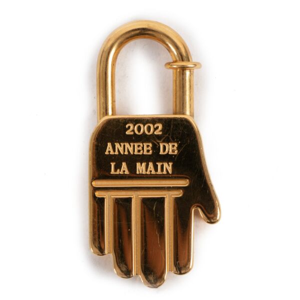 Hermès 2002 Annee De La Main Gold-Tone Hand Motif Cadena Lock Charm