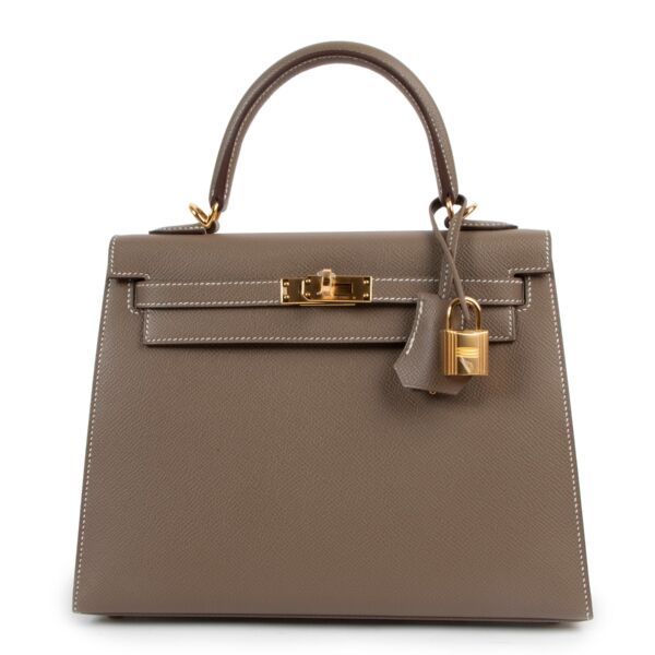 Hermès Kelly Sellier 25 Etoupe Epsom Gold Hardware