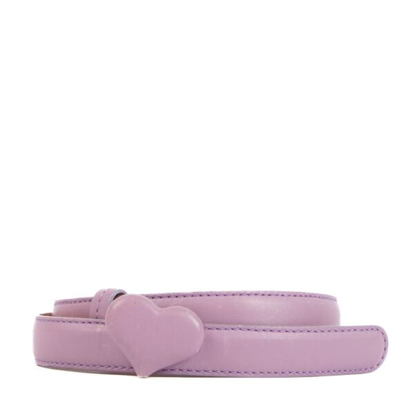 Moschino Lilac Leather Heart Belt
