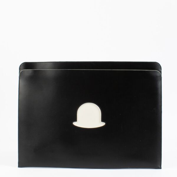 Shop 100% authentic second hand Delvaux Black/Ivory Trompe L'oeil La Corde Sensible Pochette A4 on Labellov.com