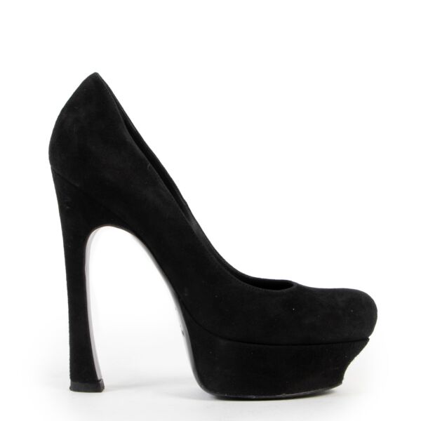 Yves Saint Laurent Black Suede Palais Pumps - size 36 for the best price at Labellov secondhand luxury