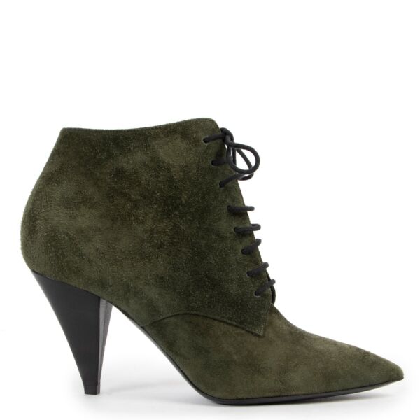 Saint Laurent Green Ankle Boots - Size 37,5