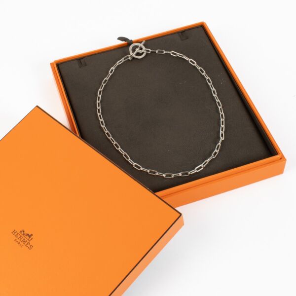 Hermès Sterling Silver Chain Toggle Necklace