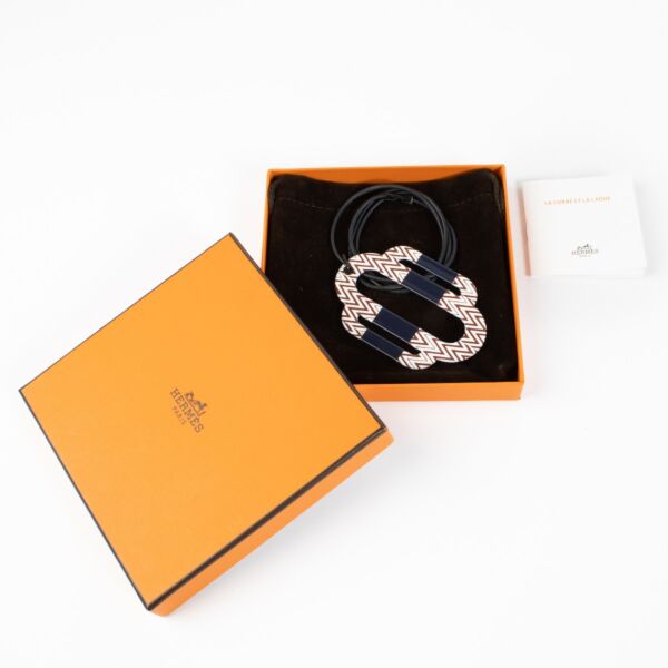 Hermès Lacquered Horn Attelage Pendant Necklace