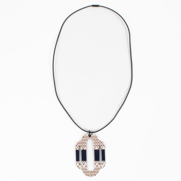 Hermès Lacquered Horn Attelage Pendant Necklace