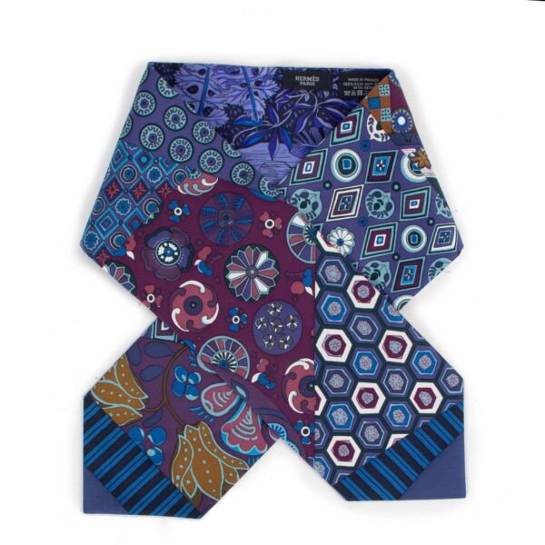 Hermès Blue Silk Muffler Scarf