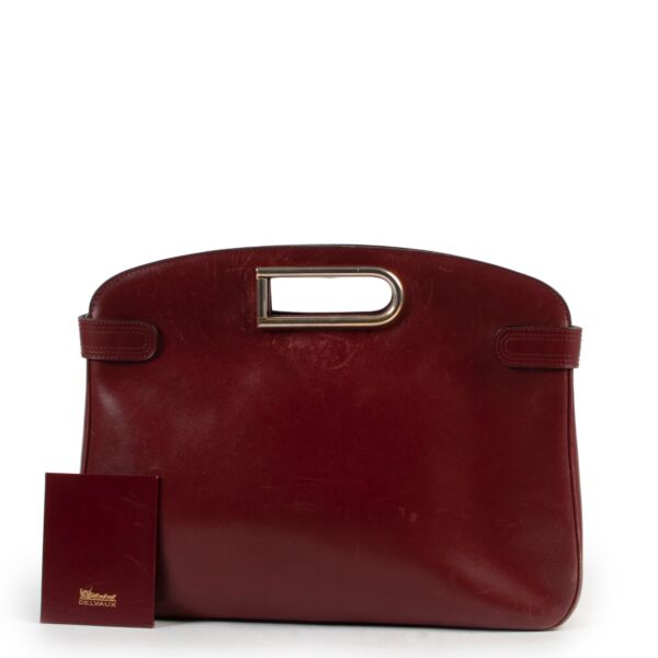 Delvaux Burgundy Clutch