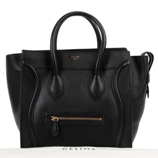 Céline Mini Luggage Black Smooth Calfskin Handbag