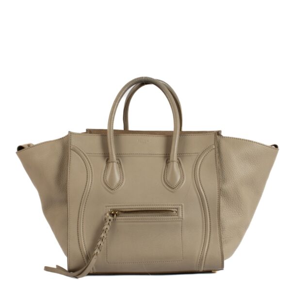 Shop safe online at Labellov in Antwerp, Brussels and knokke this 100% authentic second hand Celine Beige Medium Luggage Phantom Bag