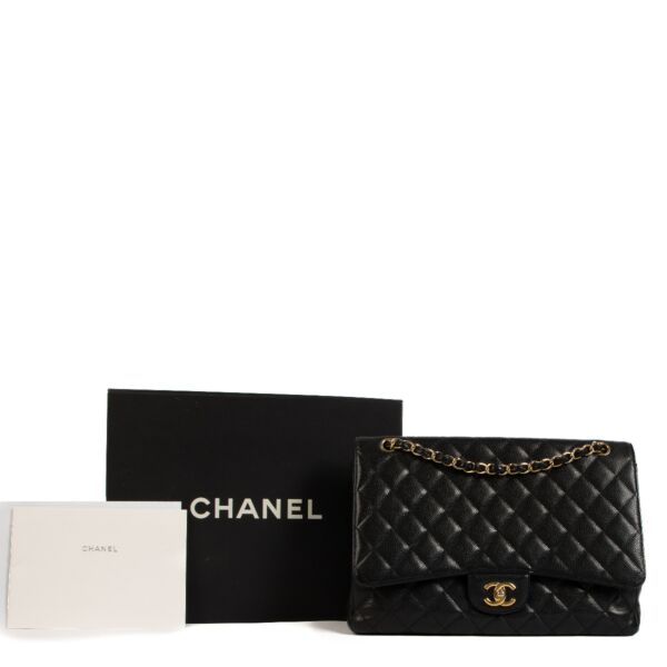 Chanel Black Maxi Caviar Classic Single Flap Bag