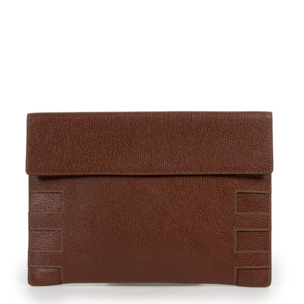 Delvaux Brown Flap Clutch for the best price at Labellov