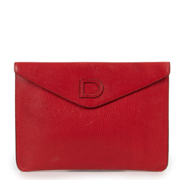 Delvaux Red Enveloppe Clutch for the best price at Labellov secondhand luxury
