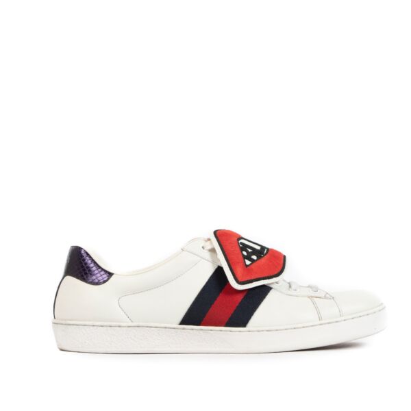 shop authentic second hand Gucci White Ace Sneakers - Size 43 on Labellov.com