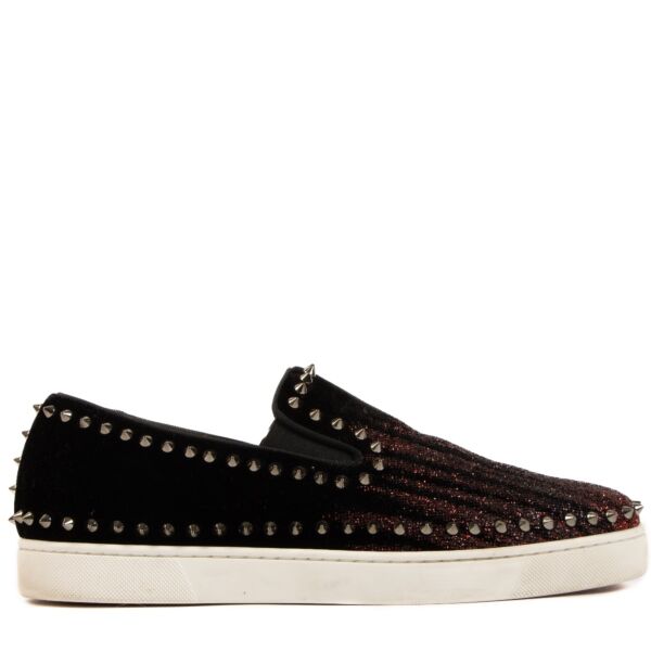 Shop 100% authentic second-hand Christian Louboutin Black Pik Boat Sneakers on Labellov.com